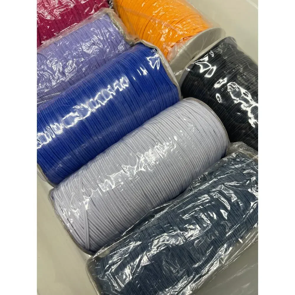 LOT 7 — Rolls Multicolor Elastic Cord Trim String — Sewing Crafts Masks — 4.6lbs